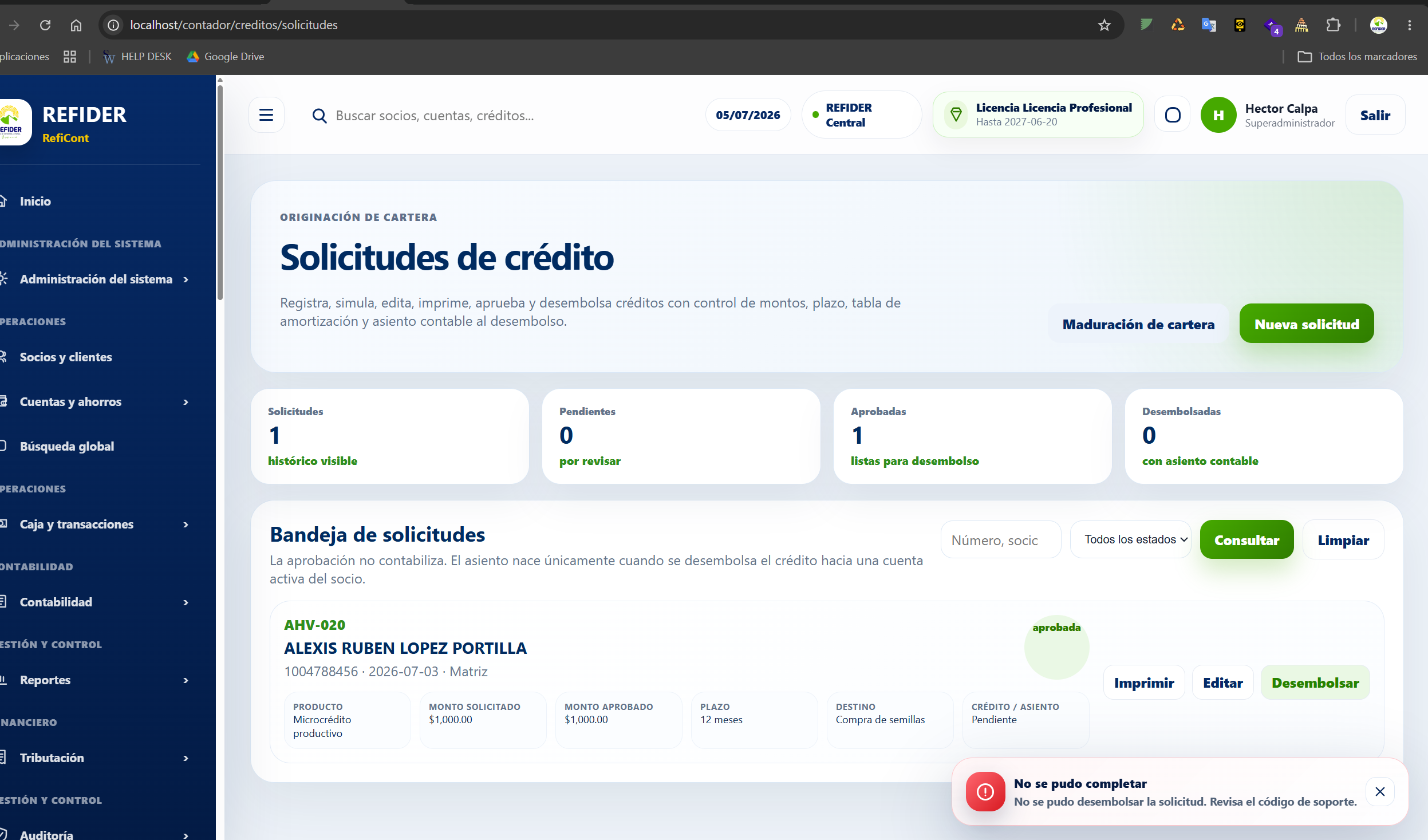 Sistema Contable CoreFin